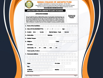 B. Arch Application Form